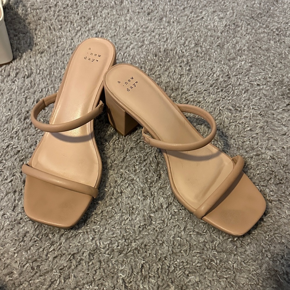A New Day Women's Beige Strap Heels